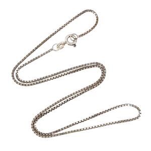 Vintage Sterling Silver 925 Box Chain Necklace 16.5"